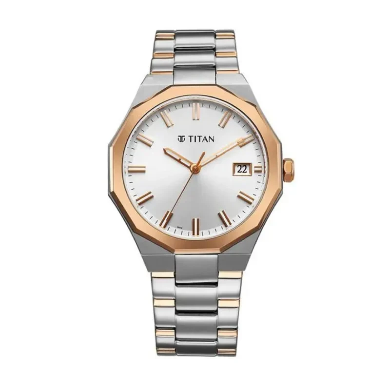 Titan Regalia Dodecagon Two-tone Men’s Watch- 90212KM01